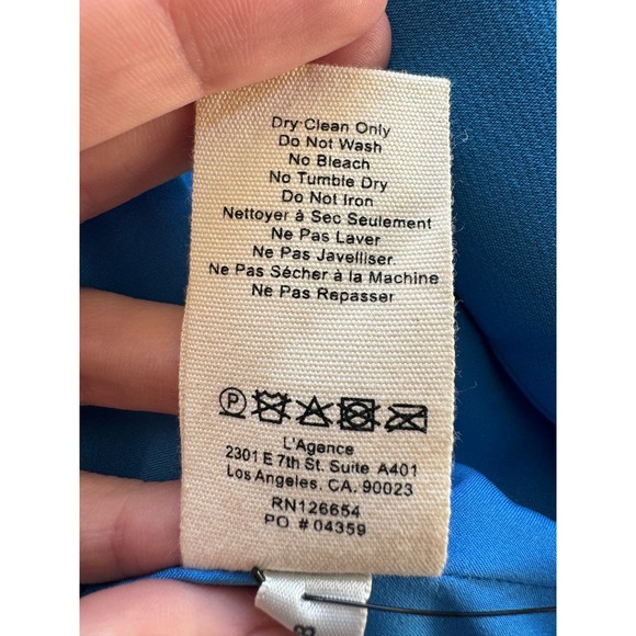 L'Agence Inez Crop Blazer Campanula Cobalt Blue Size 4 - Picture 15 of 16